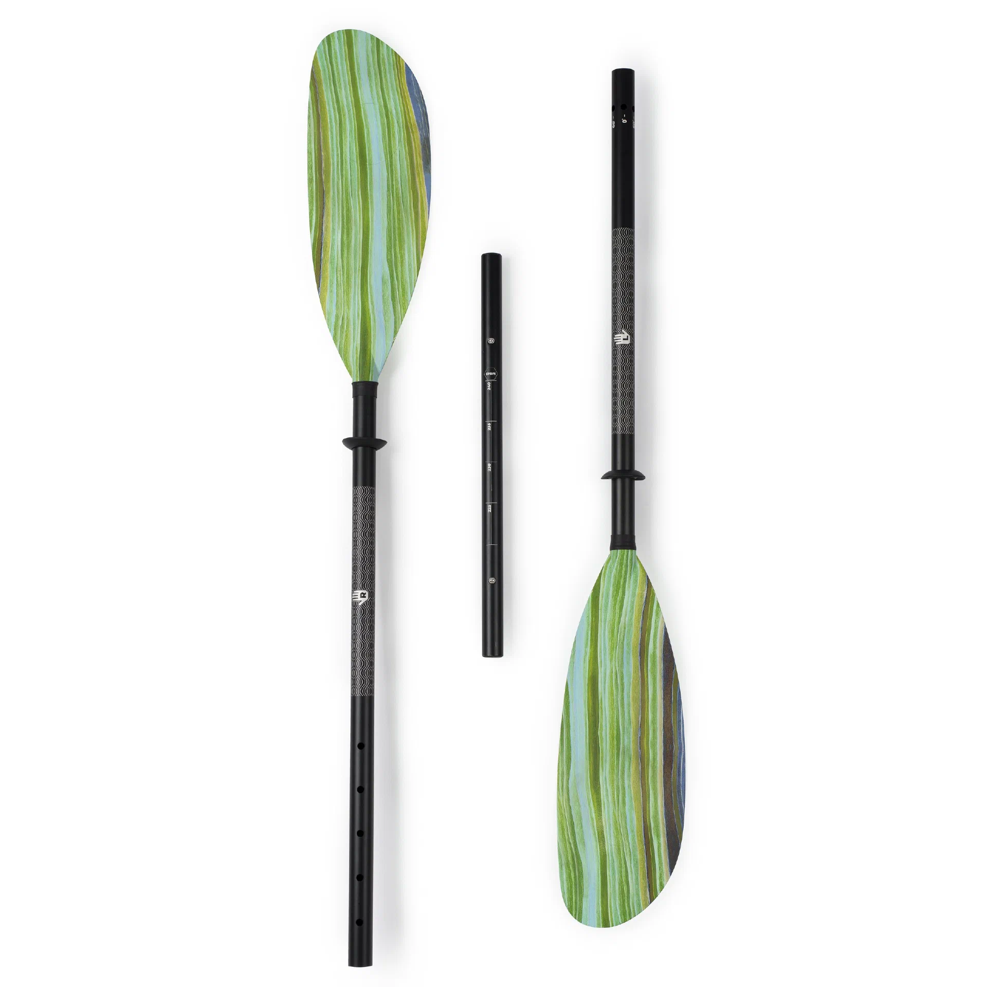 Remo de caiaque – Pá ABS com textura de onda verde