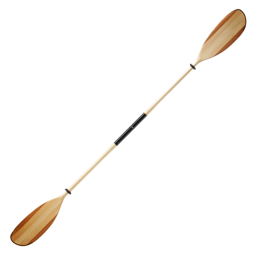 Versatile Solo Canoe Double-Blade Paddle with Oval Shaft and Adjustable Ferrule Angles